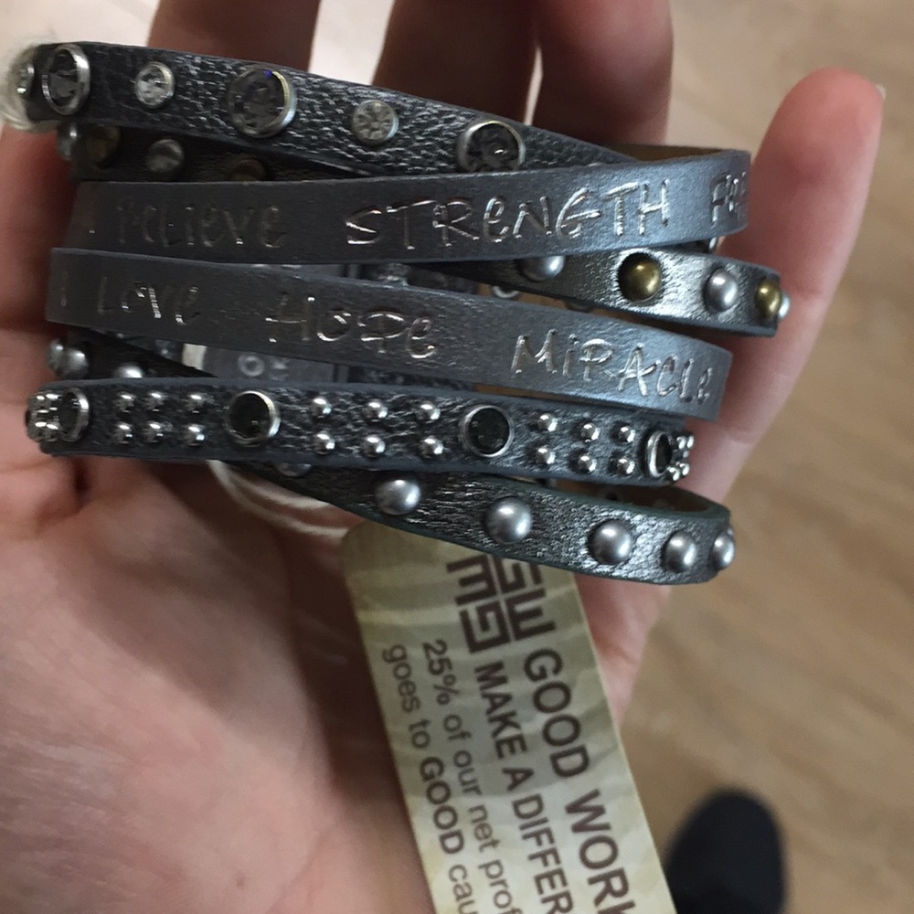 Good Works bracelets silver grey